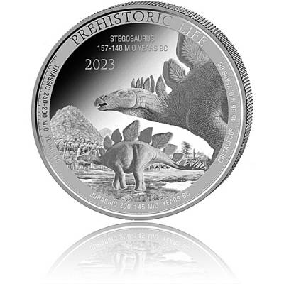 1 Unze Silbermünze Prehistoric Life Stegosaurus 2023