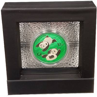 Silbermünze 30 gramm China Panda Space Green 2022