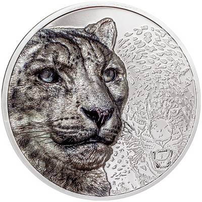 Silbermünze 3 oz Wild Mongolia Snow Leopard Ultra High Relief 2024