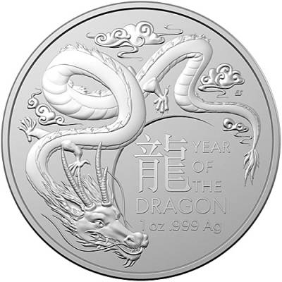 Silbermünze 1 oz Australien RAM Lunar Drache 2024