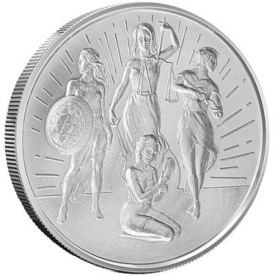 1 oz Rising Virtues BU Silver Round