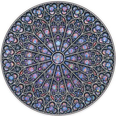 Silbermünze 5 oz Notre Dame Gotik Fenster Mandala Art Antik Finish 2024
