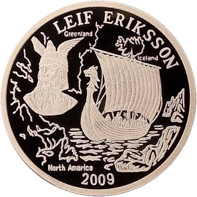 Silbermünze Leif Eriksoon North Amerika Fahrt 2009