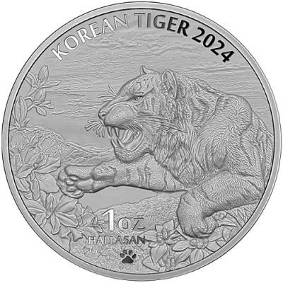 1 Unze Silbermünze Südkorea Tiger 2024