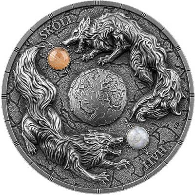 2 Unzen Silber Germania Ragnarök Sköll & Hati Ultra High Relief UV-Effekt 2024