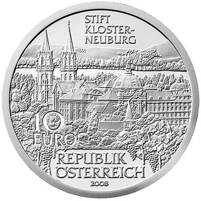 Silbermünze 10 Euro Osterreich Stift Kloster Neuburg PP 2008