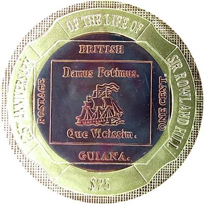 Bimetallmünze Gold 125. Jahrestag des Lebens von Sir Rowland Hill 2004