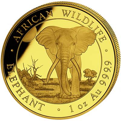 Somalia Elefant 1 Unze Gold 2025