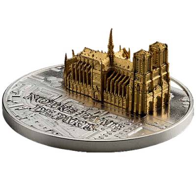 Silbermünze 1 oz FULL SCULPTURE 3D NOTRE-DAME DE PARIS 2024