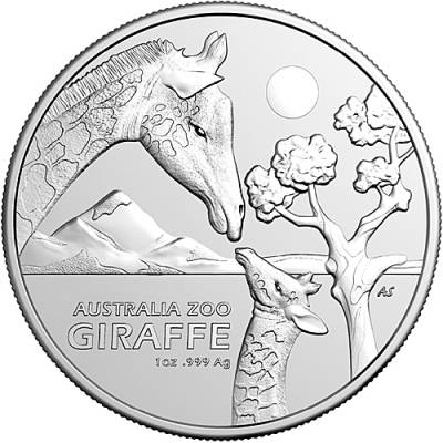 Silbermünze 1 oz Giraffe Zoo-Serie 2024