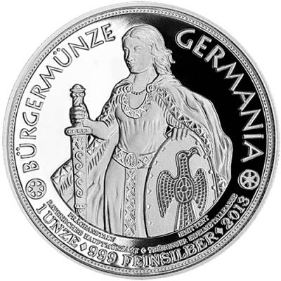 1 Unze Silber Deutschland Bürgermünze Germania 2013