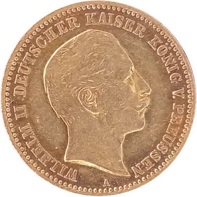 Goldmünze 10 Reichsmark Wilhelm II Preußen 1896 A