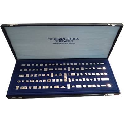 100 Stk berühmteste Briefmarken der Welt in Sterlingsilber (wenige leicht angelaufen)