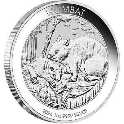 Silbermünze 1 Unze Australischer Wombat 2024