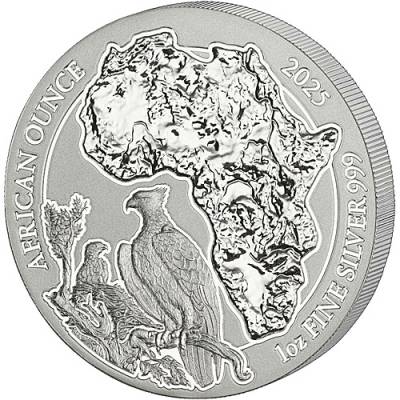 1 Unze Silbermünze Ruanda African Ounce Kampfadler 2025