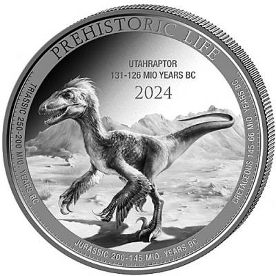 1 Unze Silbermünze Prehistoric Life Utahraptor 2024