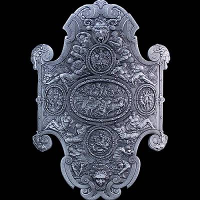 Silbermünze 2 oz Shield of Victory - schwedisches Paradeschild um 1560 Antique Silver 2024
