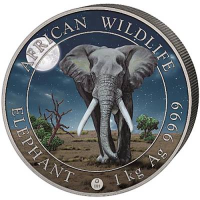 Silbermünze 1 kg Somalia Elefant Giant Moon 2025