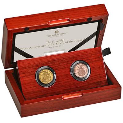 Sovereign 2 Münzen Satz - The 200th Anniversary of the Shield Back (inkl. orginal 1825 Sovereign) -  Proof 2025