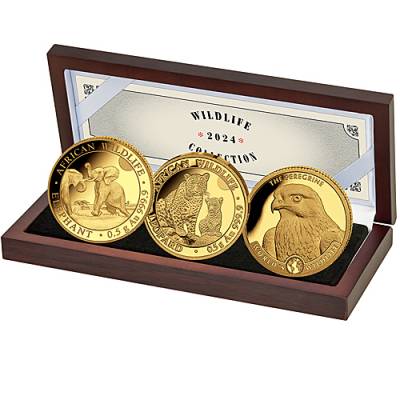 Goldmünzen 3 x 0,5 gramm Wildlife Collection 2024