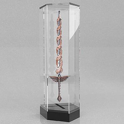 Aufsteller - Display - Vitrine für 2.5 oz Silver The Sword of St. Michael Schwert des Erzengel Michael