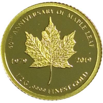Goldmünze 1/2 gramm Maple Leaf 2019