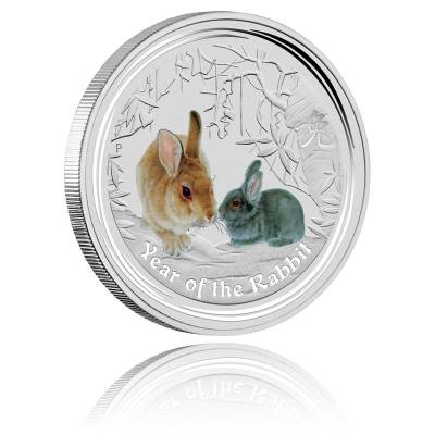 Australien Lunar II Hase 2oz Silber (farbig)