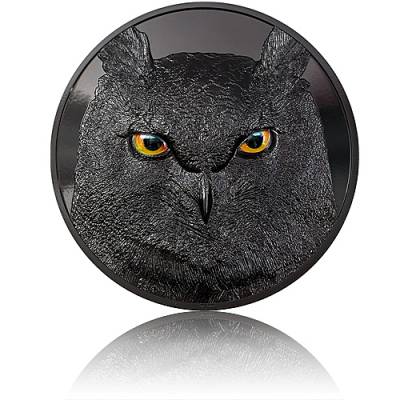 Silbermünze 2 oz Jäger bei Nacht - EAGLE OWL - Hunters By Night PP 2021