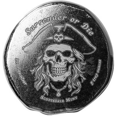 5 oz Silber Pirate Skull Surrender or Die