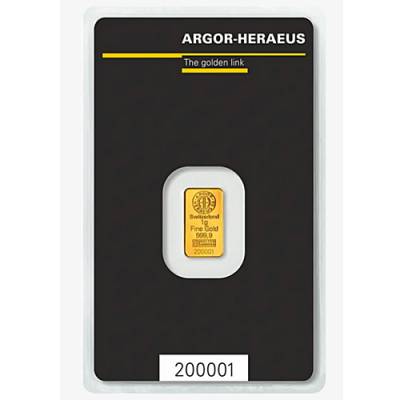 1 gramm Argor-Heraeus - Goldbarren 999,9/1000