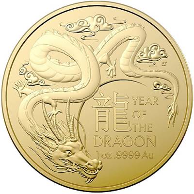 Goldmünze 1 oz Australien RAM Lunar Drache 2024