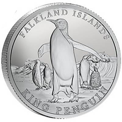 Silbermünze 1 oz Silber Falkland Islands Königspinguin 2025