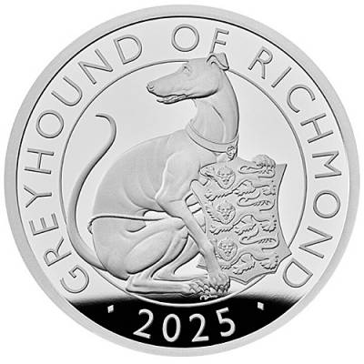 Silbermünze 10 oz Tudor Beasts Greyhound of Richmond Polierte Platte 2025