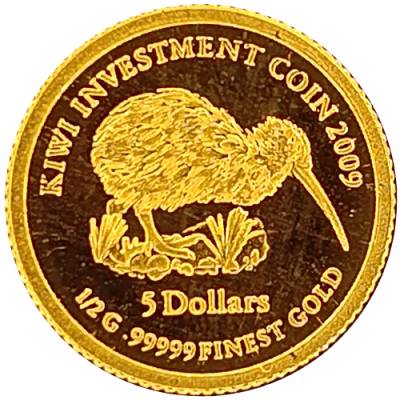 Goldmünze 1/2 gramm Kiwi 2009