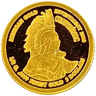 Goldmünze 1/2 gramm Mexico Cuauhtemoc der letzte aztekische Herrscher 2010