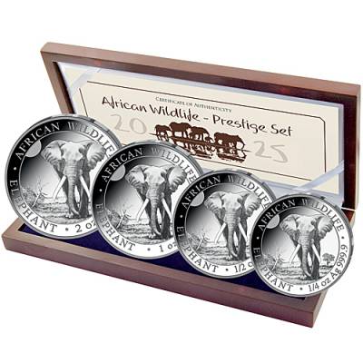 Silbermünzen African Wildlife Elefant Prestige Set 4 Münzen 2025