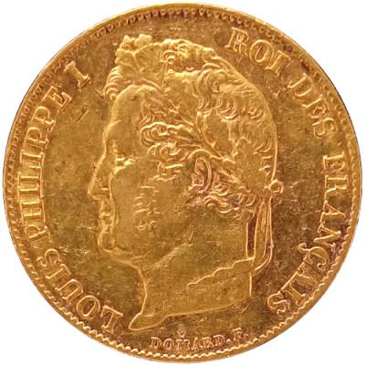 Goldmünze 20 Franc Louis Philippe Frankreich 1839