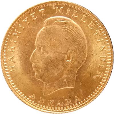 Goldmünze 100 Piaster Ismet Inönü 1943-50