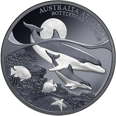 Silbermünze Australia at Night Bottlenose Dolphin 2025