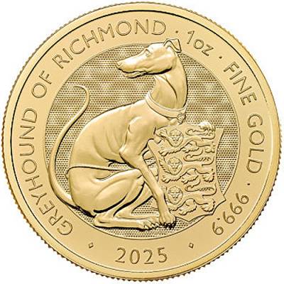 1 Unze Goldmünze Tudors Beasts Greyhound of Richmond 2025