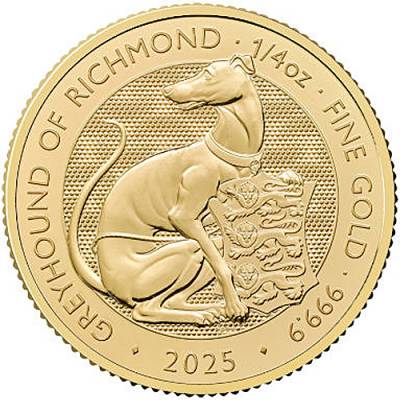 1/4 Unze Goldmünze Tudors Beasts Greyhound of Richmond 2025
