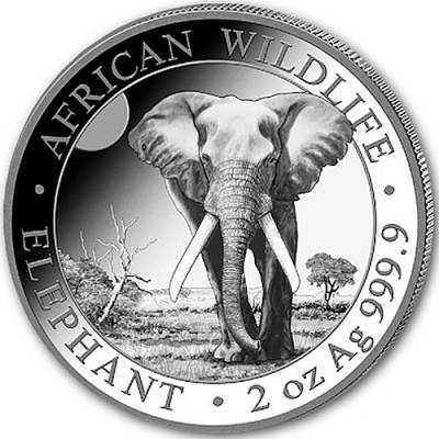 2 Unzen Silbermünze Somalia Elefant  2025