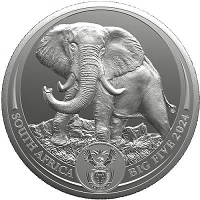 Silbermünze 1 kg Big Five III Elefant PP 2025