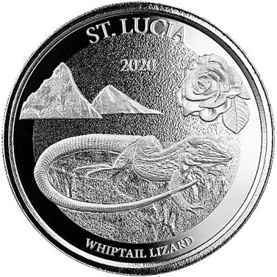 Silbermünze 1 oz Eastern Caribbean St. Lucia Whiptail Lizard 2020