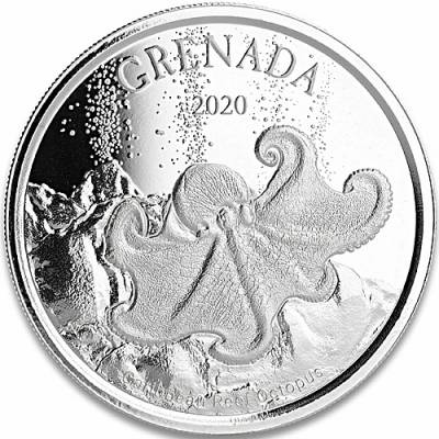 Silbermünze 1 oz Eastern Caribbean Grenada Octopus 2020