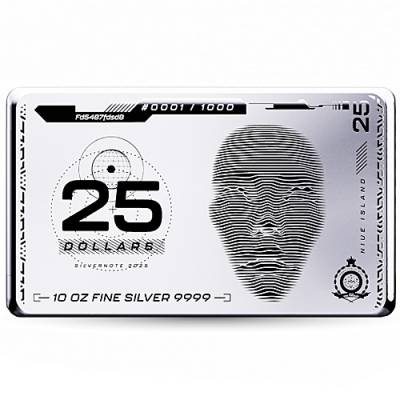 10 Unzen Niue Silber Notebar 2025 Münzbarren