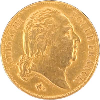 Goldmünze 20 Franc Louis XVIII Frankreich 1817