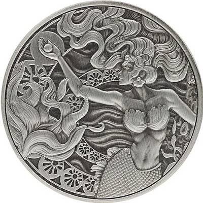 1 Unze Silbermünze Mermaid Rising Antik Finish 2025