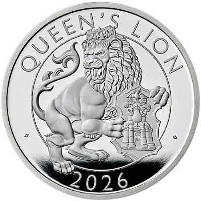 Silbermünze 1 oz Tudor Beasts Queens Lion Polierte Platte 2026