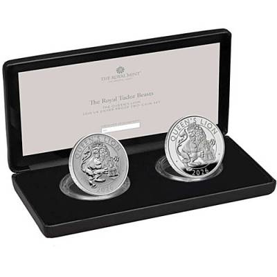 Silberset 2 x 1 oz Tudor Beasts Queens Lion Proof & Reverse Proof 2026